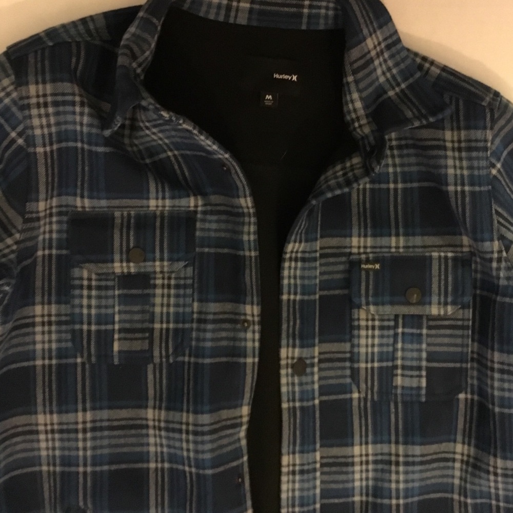 Blue Men’s Hurley flannel 100% polyester coat